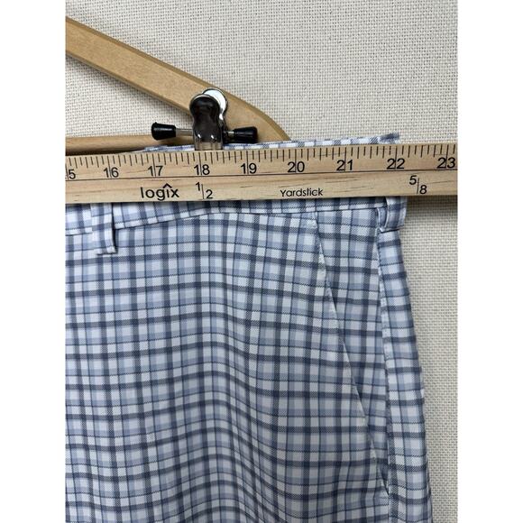 Roundtree & Yorke Performance Shorts Men’s 44B Blue White Plaid Golf Preppy - Picture 6 of 16